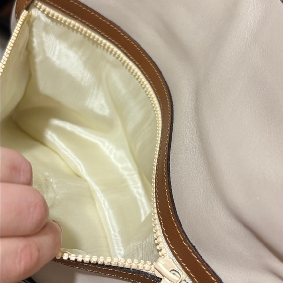 Celine Cream and Tan Clutch with Gold Chain - Picture 13 of 14